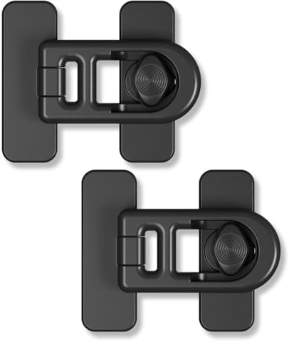 OUDQFCJ 2 Stück Kindersicherung Schrank, Schranksicherung Baby Selbstklebend, Schubladensicherung Baby Einstellbar, Kindersicherung Kühlschrank für Kühlschrank Schublade Schrank Tür (Schwarz)