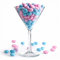 Decoraparty Coppa Porta Confetti Trasparente, Calice Martini per Confettata Cerimonia Decora Tavola, Centrotavola Decorazione Gigante Grande per Caramelle, Cioccolatini 16 cm x 25 cm