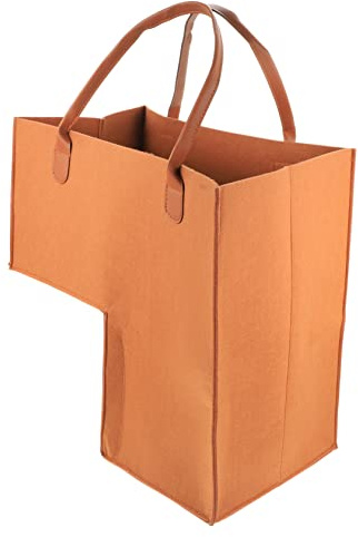 MUCKLILY Cesto De Escalera Plegable Grande para Ropa Sucia Organizador Multifunción De Almacenamiento Cesta De Fieltro Resistente y Espaciosa para Hogar Juguetes y Ropa Color Camel