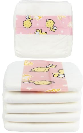 5pc Baby Dolls Nappies - Reusable Diapers for Dolls, Great Pretend Play Nurturing Accessories Toy Gift for Kids (5pc Baby Doll Nappies)