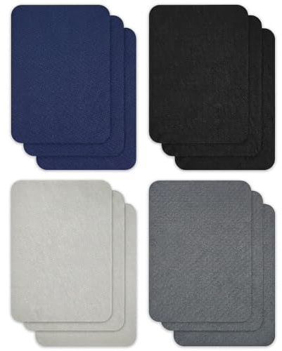 12 Pièces Patch Thermocollant, Écusson Thermocollant Vêtement en Coton, Patch Tissu Thermocollant pour Réparation Pantalon, Genoux Enfant, Veste, Sac, Couture Facile au Fer à Repasser