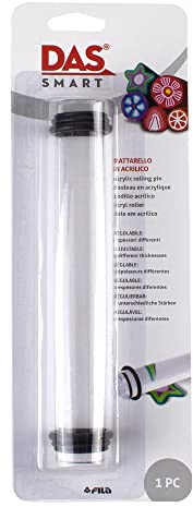 DAS Smart Mattarello per Pasta da Modellare, Colore Nero e Trasparente, Acrylic Roller, 323000.0