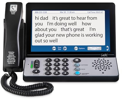 Hamilton CapTel 2400iSPNBT Captioned Telephone, Hearing Impaired Phones, Volume Control with up to 40dB Amplification Gain, Large Touch Screen Display, Wi-Fi Capable, Answering Machine & Speakerphone
