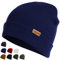 Meiyante Daily Beanie Herren Damen Winter Thermomützen Bündchen Strick Totenkopf Mütze Warm Damen Herren Strick Winter Mützen Geschenke, Dunkelblau, Einheitsgr��e