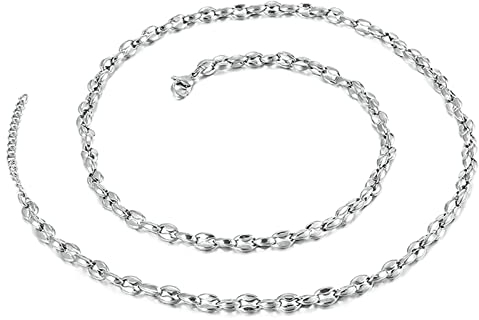 ANAZOZ kedja rostfritt stål utan hänge kvinnor 64 cm, halsband man hip hop bönkedja svart guld 5 mm bred, Rostfritt stål, rostfritt stål, Ingen ädelsten