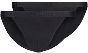 Skiny Tanga Cotton Rib String, Opaque, Noir (080693), L (Lot de 2) Hommes