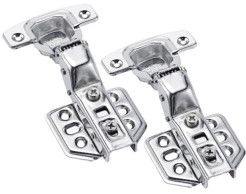 Lot de 2 Charnière Invisible Avec amortisseur pour Portes de Meuble, Charnières en Acier Inox pour Placards