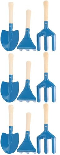 PRETYZOOM 9 Stück Kinder-Gartengeräte Sand Für Sandkasten Kinder-Handrechen Schaufel-Spielzeug Metall-Gartenschaufel Grubber Handrechen Garten-Handwerkzeuge Bonsai-Set Topfpflanze
