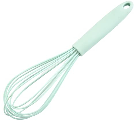 Washranp Batidores pequeños de 10 pulgadas para cocinar, batidores de silicona con mango de polipropileno, varilla de mezcla de leche, batidor manual de huevos para cocinar, espumar, batir y mezclar