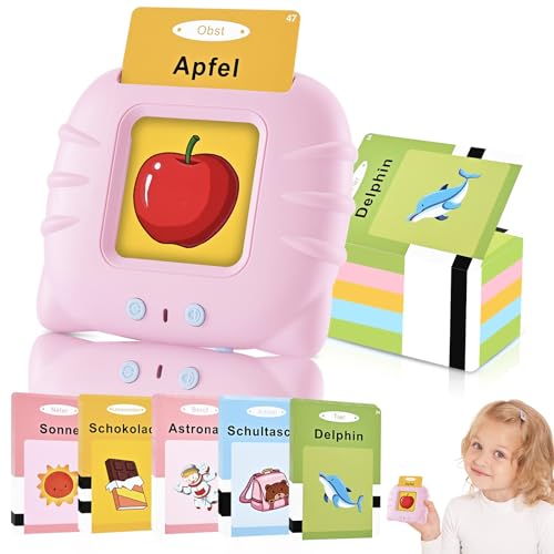 Lernspielzeug Sprechende Lernkarten Deutsch ab 2 3 4 5 Sprechen Flash Karten Lernspiele Für Autismus Wörter Lernen Spielzeug für Kinder Logopädie Spiele Sprachförderung 224 Deutsch Wörter