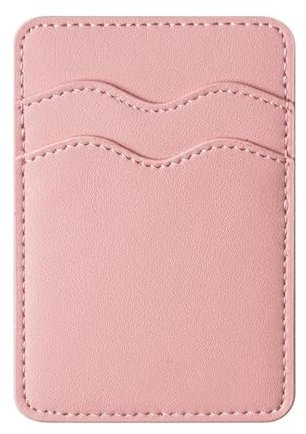 Bolsillos Tarjetas de Teléfono, Tarjetero Autoadhesivo PU, Tarjetero para Móvil, Tarjetero Adhesivo,Cartera Autoadhesiva, Teléfono Compatible con La Mayoría (Rosa)