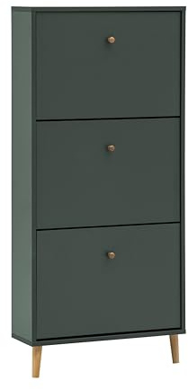 Schildmeyer Bjarne Schuhschrank 160174, waldgrün, 59,8 x 19,5 x 131 cm, platzsparend durch geringe Tiefe