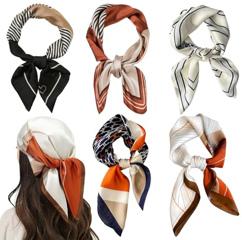 KLEHOPE Bandanas, Bandana Femme, Polyester Foulard Femme, Imprimé Léopard Foulard Carré, pour Vêtements, Cheveux, cou ou Sacs à Main