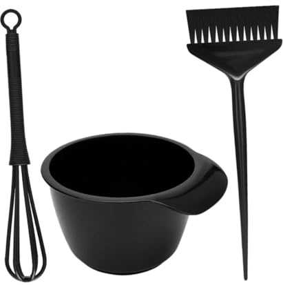 NOLITOY Kit Outils Coloration Cheveux Salon Avec Bol Mélangeur Brosse Et Baton De Mélange Noir Pratique Pour Teinture Diy à Domicile Et Usage Professionnel