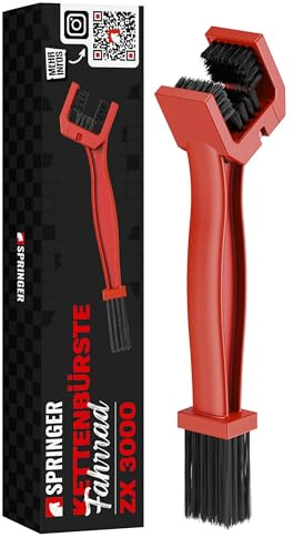 SPRINGER ZX3000 - Spazzola per catena - Spazzola per la pulizia di sporco, olio, grasso, ecc. - Spazzola per catena di bicicletta e moto - Protegge dall'usura della catena - Spazzola in nylon con