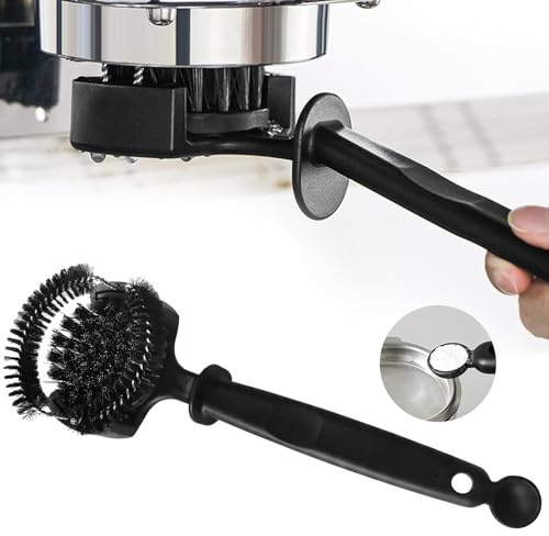 Spazzola Pulizia Macchina Espresso 58 mm, spazzola tonda per gruppo erogatore e doccetta, pulizia intorno alla guarnizione, rimuove residui e oli di caffè, accessorio barista casa e bar