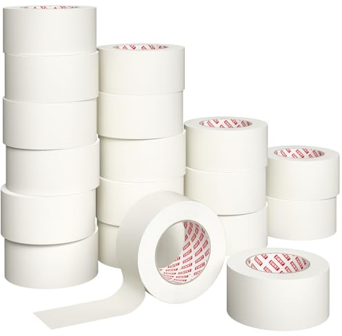 SWRT Masking Tape 2 Inch Wide, 18-Roll White Bulk Pack, 55 Yards Each