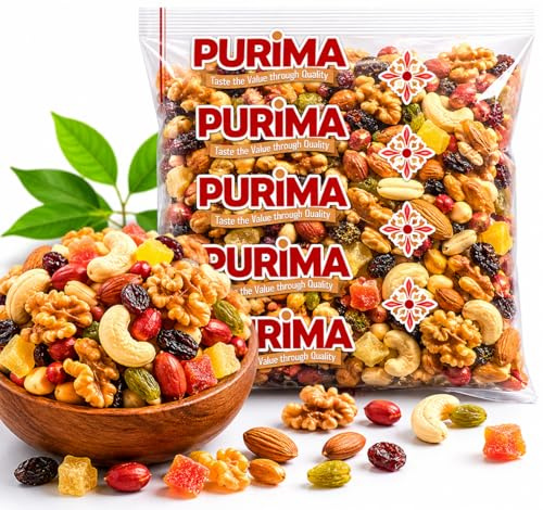 Fruit and Nut Mix 1kg - 16 Mixed Nuts & Dried Fruits Ready to Eat Healthy Snacks Selection Bulk Bags Dry Trail Mixture Snacking Baking Raw Natural Energy Plain Unsalted Breakfast Cereal Muesli Topper