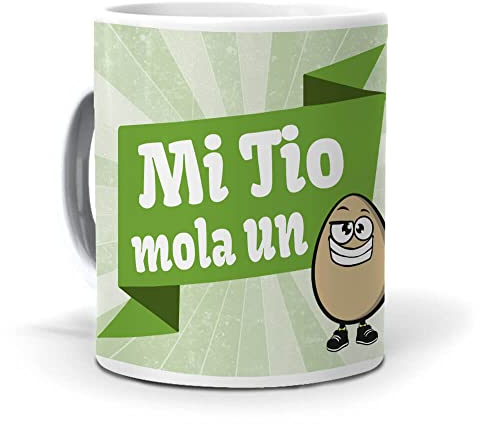 Taza De Cerámica Tito | Mi Tío Mola Un Huevo | Regalo Original Con Frase Para Persona Especial | Idea Divertida Para Cumpleaños Y Navidad | Regalo Familia | Café, Té Y Desayuno | 350 ML