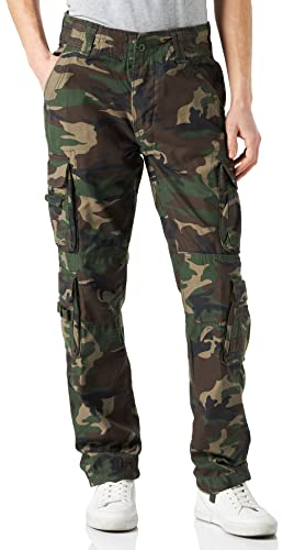 Brandit Pure Slim Fit Pants, Farbe: Woodland, Größe: XL