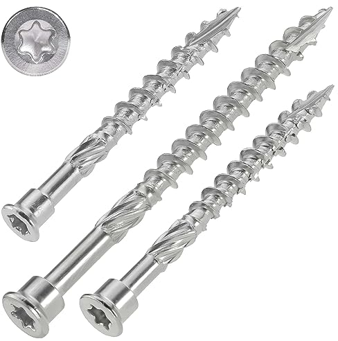 SCREW REBEL Terrassenschraube mit Zylinderkopf 4,0 x 50 mm, Edelstahl gehärtet - Stanzkopf Fassadenschraube mit ETA Zulassung – 500 Stück, TX15