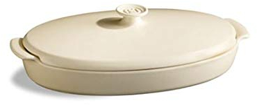 Emile henry - emile henry piatto per cottura al cartoccio colore argile-argilla cm. 42x25 litri 1,9