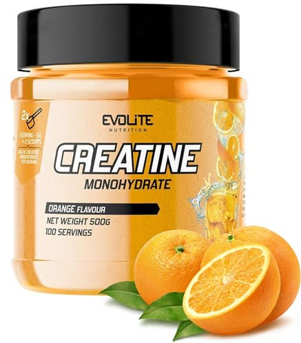 Creatin Monohydrat 500g - Taurin Kreatin Pulver, Pre Workout - 100 Portionen - Perfekt Löslich, Vegan & Mikronisiert, 3 Monate Vorrat - Evolite Nutrition