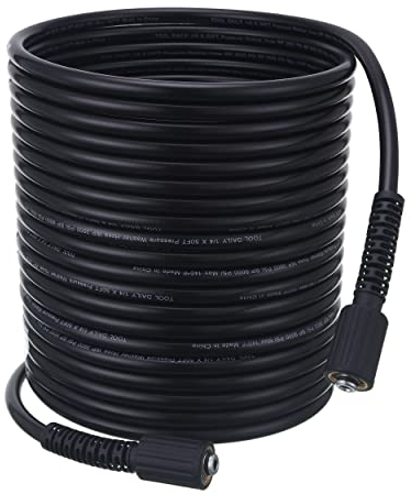 Tool Daily Tubo flessibile per rondella ad alta pressione 50 FT X 1/4 di pollice, 3600 PSI, M22 14 mm, tubo flessibile per rondella di alimentazione di ricambio per la maggior parte delle marche