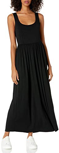 Amazon Essentials Women's Long Waisted Maxi Dress (Plus, Black, L