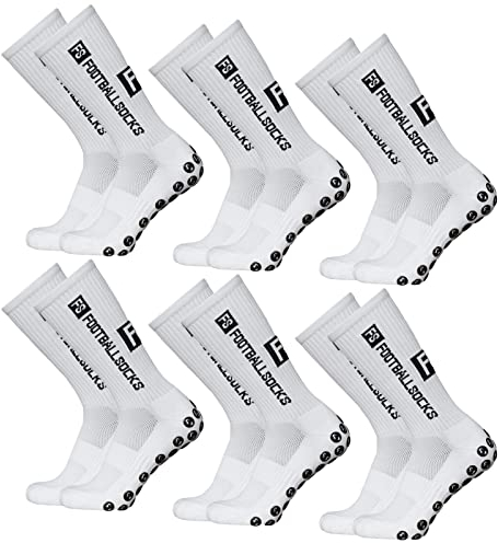 Lixada Fußballsocken Kinder Herren Stutzen Stutzenstrumpf,Unisex Outdoor-Sport-Laufsocken Kompressionsstretch-Socken Sportliche Fußball-Fußball-Socken Anti-Rutsch-Socken mit Griffen,6 Paar（39-46）
