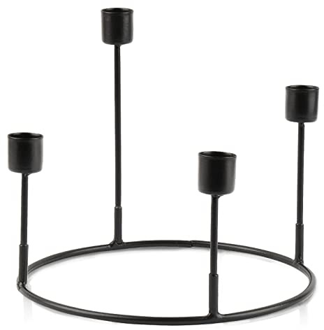 BOFUNX Portacandele in Metallo Portacandele Candeliere di Natale Porta Candele da Tavolo con 4 Supporti Decorazioni per Natale Corona dell'Avvento Cena a Lume di Candela