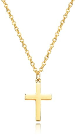 Kryzalite kvinnor kors halsband, med presentförpackning halsband kors hänge halsband kvinnor enkelt och vackert halsband, L, Guld