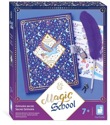 Janod -Magic School - Carnet Secret -Journal Intime pour Enfant - Kit de Loisirs Créatifs -Grimoire avec Stylo en forme de Plume -Univers de la Magie -Activité Manuelle pour Enfant 7 Ans et + - J09110