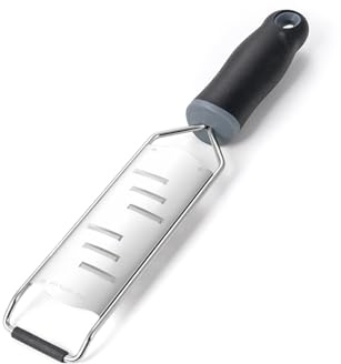 WDKEXLLFAmily Cheese Grater Hand Held Parmesan Cheese Shaver Food Shredder Tool Stainless Steel with Non Slip Rubber Foot(Larger shaver,Black)
