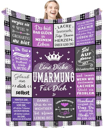 EIMOPE Beste Freundin Decke Geschenke für Frauen 150 x 200cm - Umarmung Decke für Beste Freundin, Geburtstag Weihnachten Geschenke für Frauen Schwester Mutter Kollegen