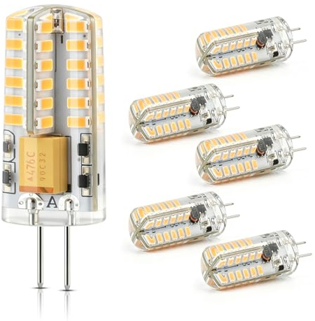 G4 LED 12V Warmweiß 2700K 300 Lumen 2W ersetzt 20W Halogen Leuchtmittel Energiesparlampe Kein Flackern, Nicht Dimmbar, 5er