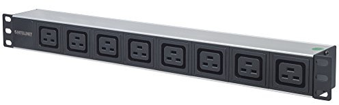 Intellinet 163613 19 1U Rackmount 8-Output C19 Power Distribution Unit (PDU), With Removable Power Cable and Rear C20 Input