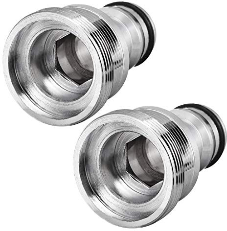 sourcing map Tuyau Rapide Connexion Plaqué Nickel Eau Tuyau Raccord Connecteurs M28 Mâle Fileté Adaptateur 2Pcs