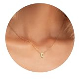 MOMOL Tiny Initial Necklace Gold Plated Small Letter Necklaces for Women
