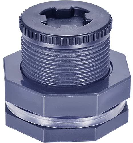 JoyTube 2” Female PVC Bulkhead Fitting with Plug Silicon Seal Gasket Water Tank Connector for 3 Inch Hole Saw Rain Barrels, Aquariums