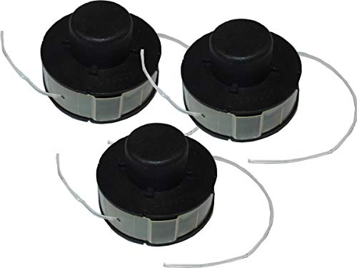 Matrix 3x Ersatzteil Fadenspule komplett für Rasentrimmer BMS 900-4-2 und BMS 4-31-1 (5 Meter Fadenlänge, 2,4mm Fadenstärke)