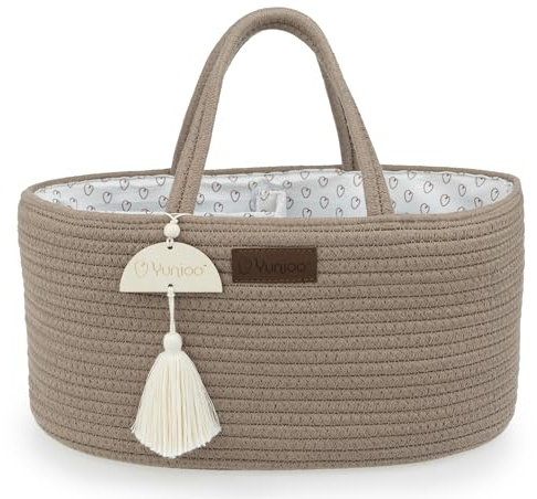 Yunioo Wickeltisch Organizer, Windeltasche mit Herausnehmbaren Fächern & Tragegriffen, Wickeltaschen- Organizer für Wickelkommode, Wickelorganizer