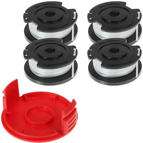 WALTER Spulenkassetten-Set 5-tlg. bestehend aus 4 Ersatzspulen und einem Spulendeckel passend für Akku-Trimmer, Rasentrimmer