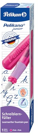Pelikan Füller Pelikano Junior, Schreiblernfüller für Linkshänder, Pink, Feder L, 824866