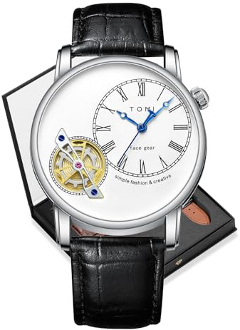 CIVO Herren Uhren Lederarmband Armbanduhr: Silber Analog Herrenuhr - Wasserdicht Quarz Uhr Männer