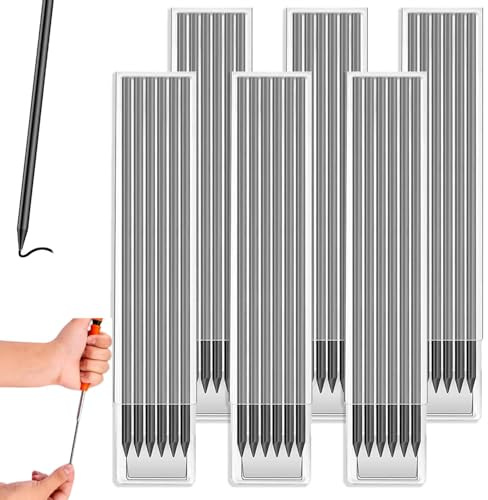 Pencil Refills 36 Pcs Black Pica Pencil Lead Refill 2.8mm Lead with Storage Case for Carpenter Drafting Sketching Drawing Art Design
