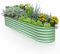Hortem Raised Beds for Garden, 284 * 60 * 45cm, Deep Large Metal Raised Planter Outdoor for Free Assembly with Ease, Galvanized Raised Garden Bed for Vegetables, Flowers and Herbs，Green