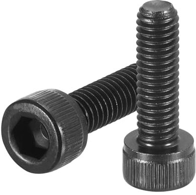 QUARKZMAN M6-1x20 Vis à Tête Creuse Hexagonale, Vis à Six Pans Creux en Acier au Carbone, Fixations en Oxyde Noir à Filetage Complet pour Machine, 25Pcs