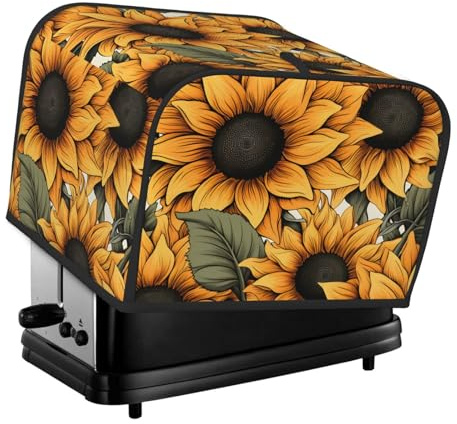 JXDXHCW Sunflower Pattern 4 Slice Toaster Cover Wide Slot Dustproof Bread Maker Cover Fingerprint Bakeware Protection Kitchen Appliance Cover Toaster Bag