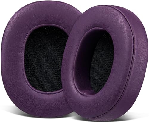 SOULWIT Replacement Earpads for Skullcandy Hesh 3/ANC/Evo & Crusher Wireless/540/ANC/Evo & Venue ANC Over-Ear Headphones, Ear Pads Cushions with Protein Leather, Noise Isolation Foam - Dark Purple